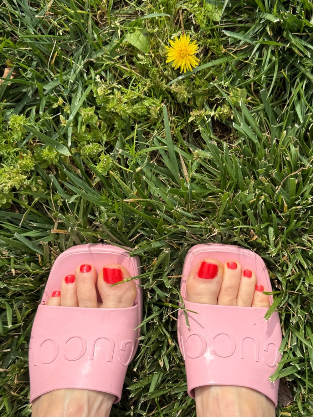 Gucci Pink Rubber Mules with Minimalist Design